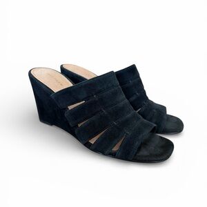 Halogen Elegant Black Wedge Suede Soft Wedges.